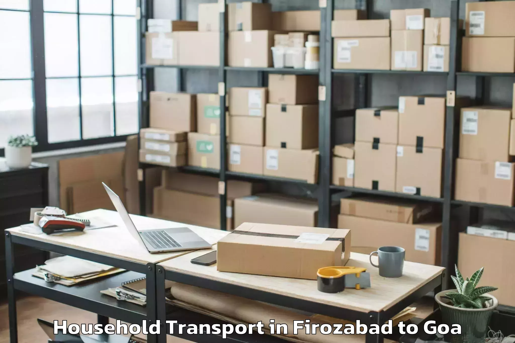 Professional Firozabad to Colvale Household Transport